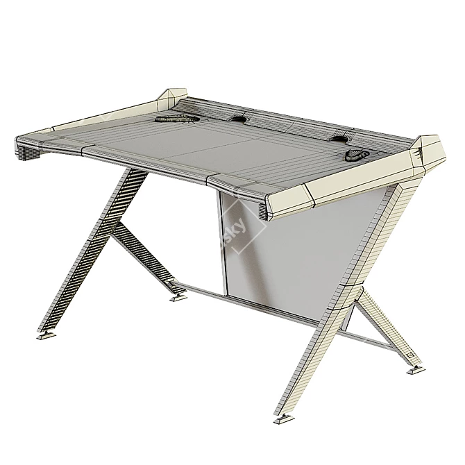 Ergonomic DXRacer Gaming Desk 3D model image 4