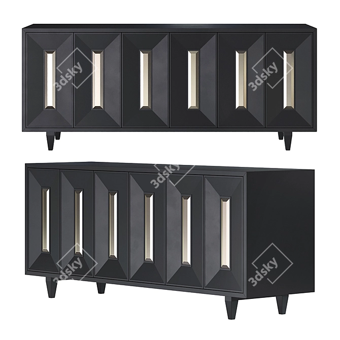 Bernie's Golden Classic Dresser 3D model image 1