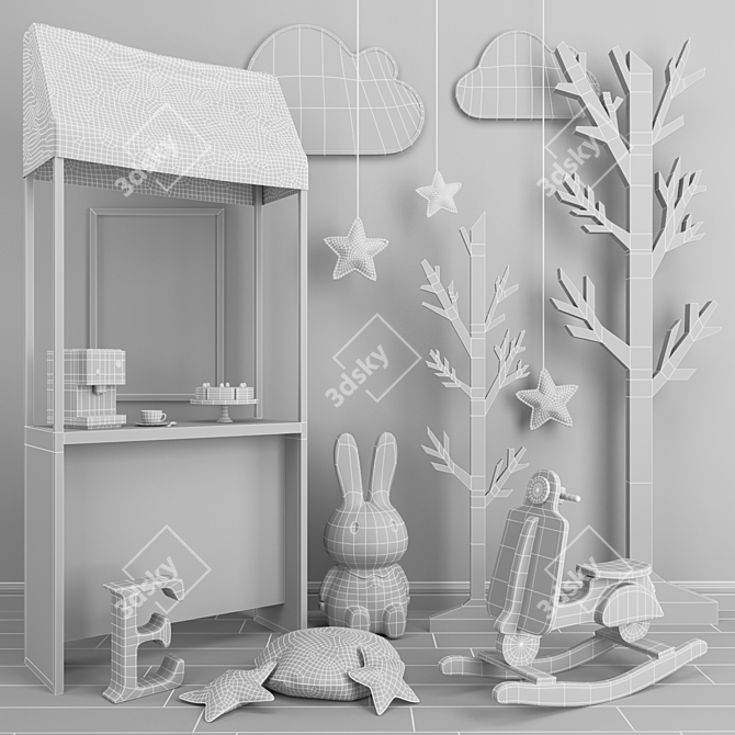 Modern Polygon Childroom Decor 3D model image 5