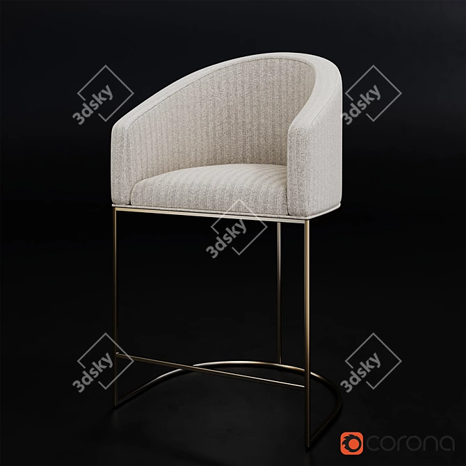 "Genry" Metal Chair - Unique Russian Design 3D model image 1