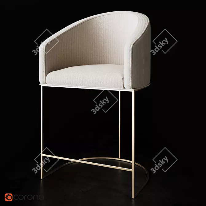 "Genry" Metal Chair - Unique Russian Design 3D model image 5