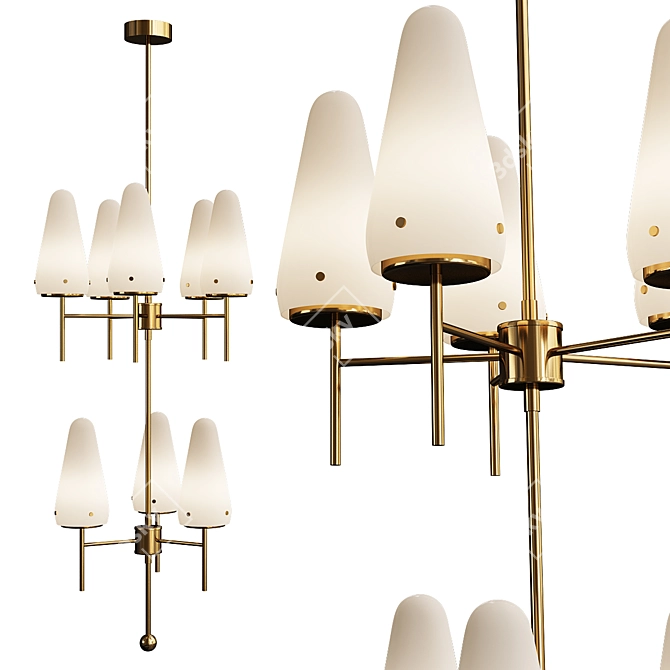 Vintage Scandinavian Ceiling Lamp 3D model image 1