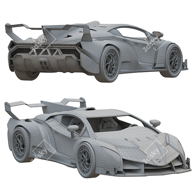 Sleek Lamborghini Veneno Replica 3D model image 4
