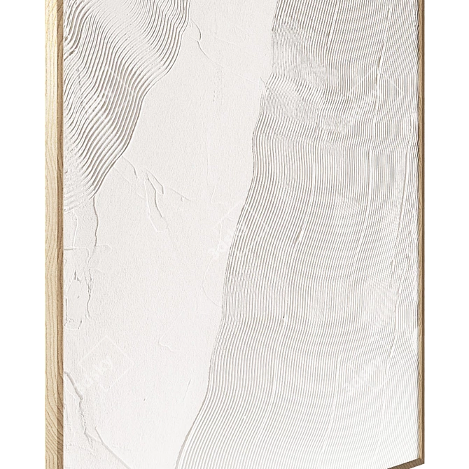 Waveform Plaster Paintings - Handcrafted Set 3D model image 3