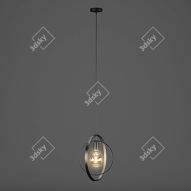 Industrial Charcoal Silverton Ceiling Lamp 3D model image 3