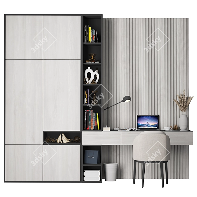 Sleek Office Workstation: 2600x2980x520mm 3D model image 1