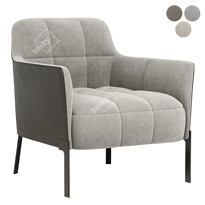 Modern RIBOT Armchair: Sleek Design 3D model image 1