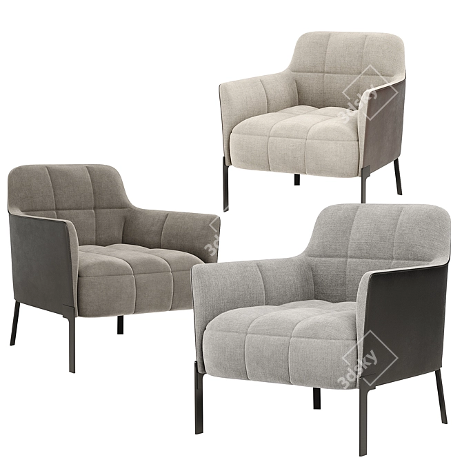 Modern RIBOT Armchair: Sleek Design 3D model image 4