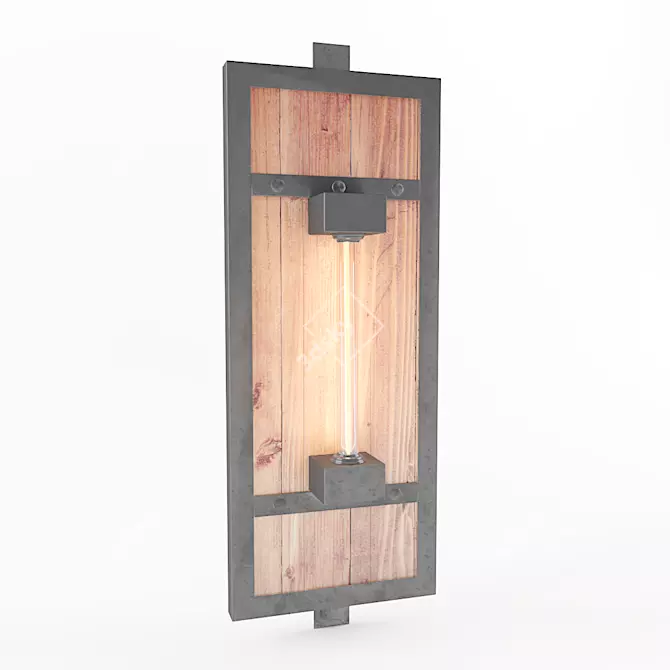 Industrial Chic Wall Sconce 3D model image 1