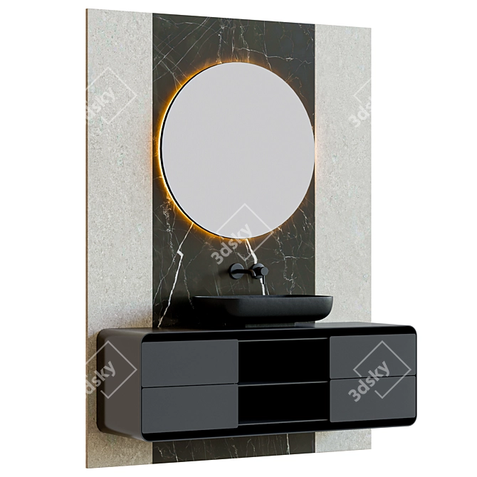 Elegant Bathroom Furniture Set 3D model image 1