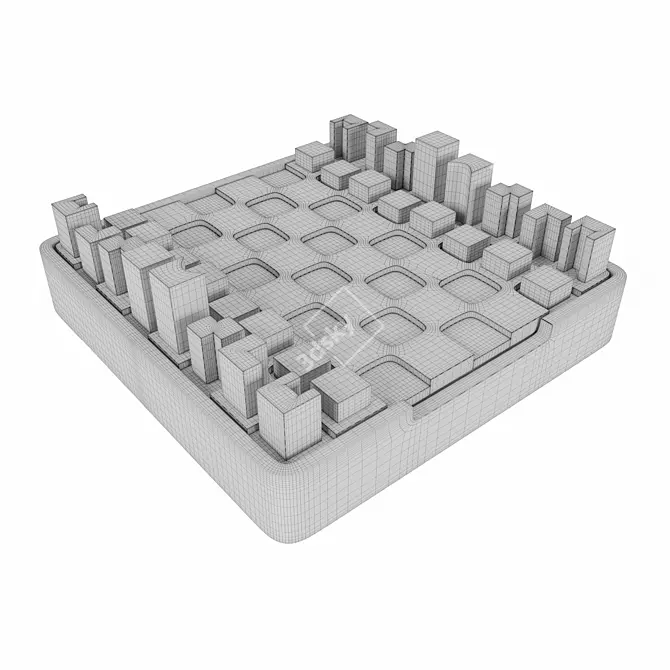 Smooth Control Solid Hardwood Chessboard 3D model image 2