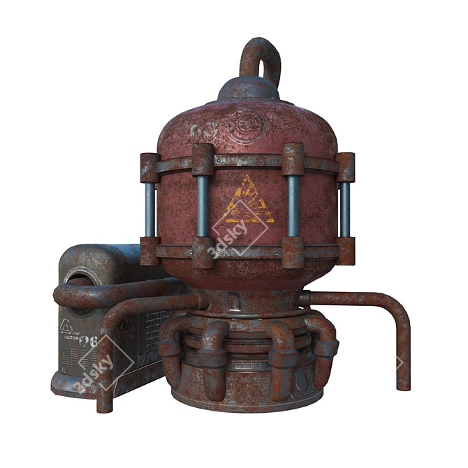 Vintage Oil Tank: Game-Ready 3D Model 3D model image 1