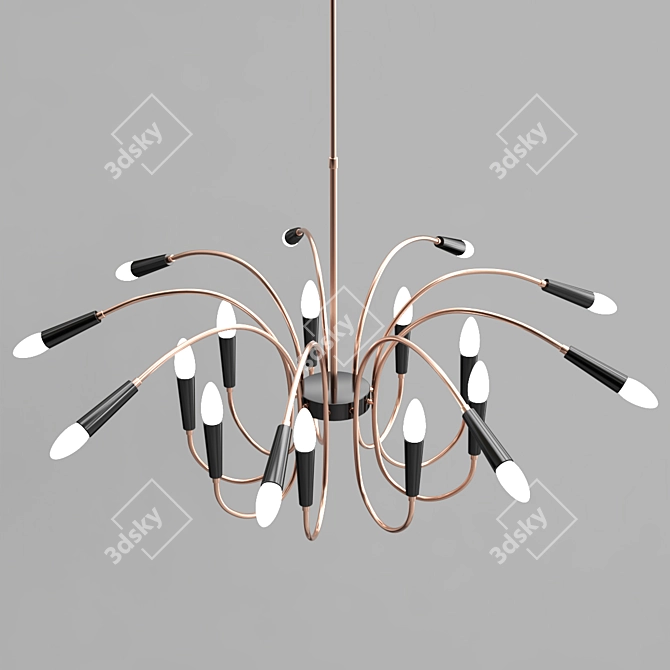 Modern Art Deco LED Pendant Light 3D model image 2