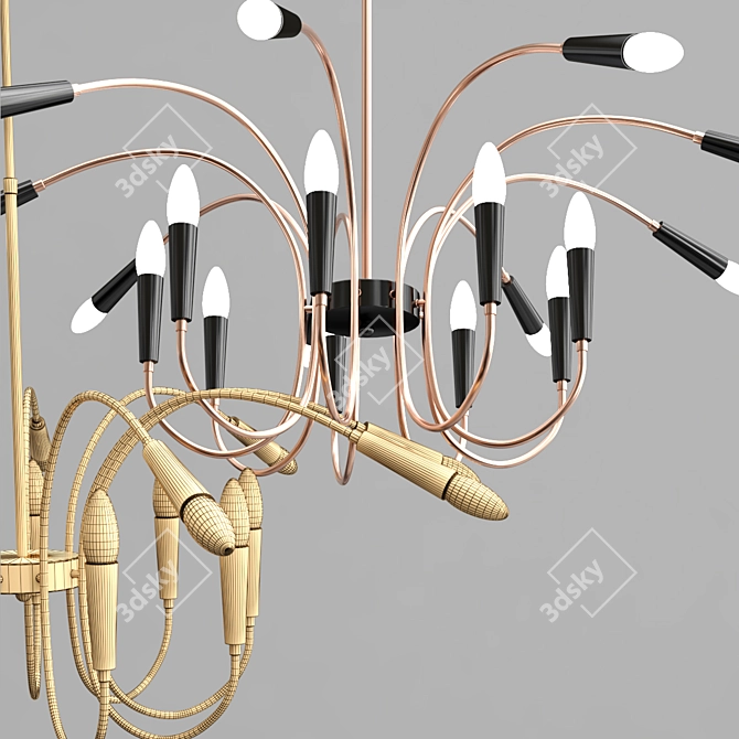 Modern Art Deco LED Pendant Light 3D model image 3