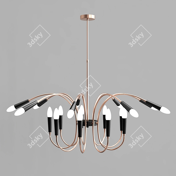 Modern Art Deco LED Pendant Light 3D model image 6