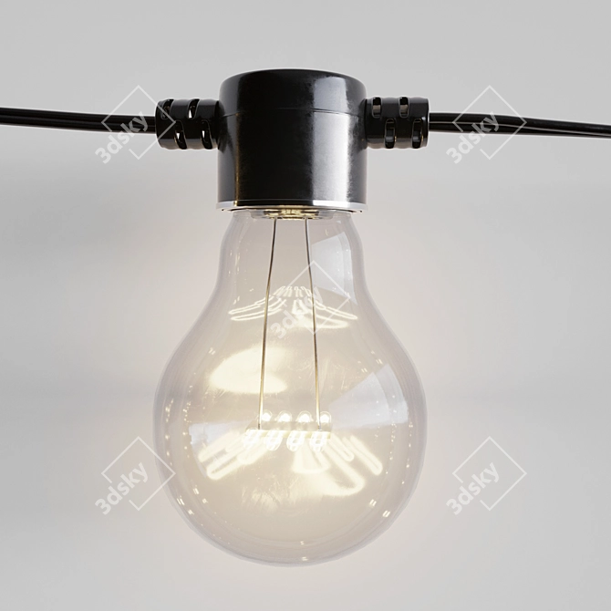 Adjustable Turbosmooth Garland/Bulb String 3D model image 3
