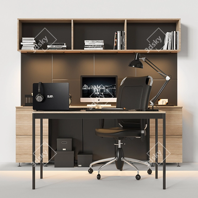 Modern Office Furniture Set 3D model image 1