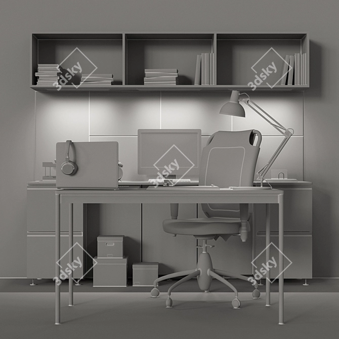 Modern Office Furniture Set 3D model image 3