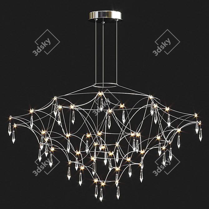 Glamor LED Chandelier: Elegant Illumination 3D model image 2