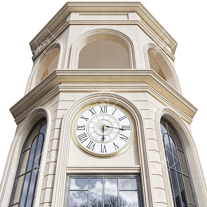 Timeless Tower - Elegant Clock 3D model image 3