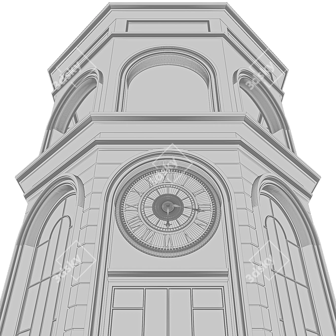 Timeless Tower - Elegant Clock 3D model image 5
