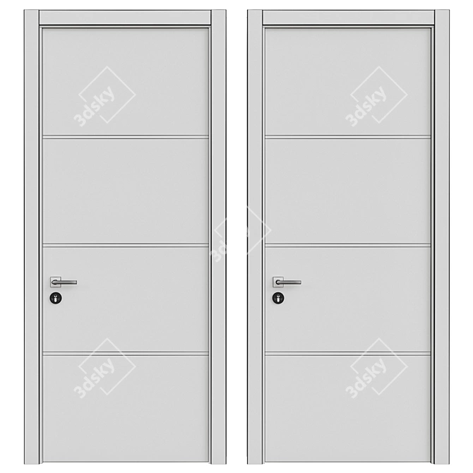 Sleek Interior Door 3D model image 2