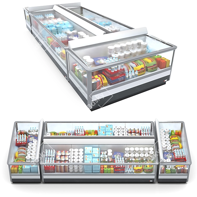 Refrigerated Display Cases: Premium 2120mm and 3745mm 3D model image 2