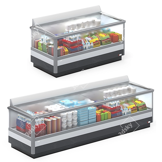 Refrigerated Display Cases: Premium 2120mm and 3745mm 3D model image 3