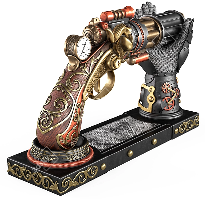 Steampunk Gun Hand Holder Replica 3D model image 4