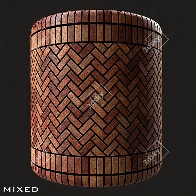 Rustic Red American Brick 03: Authentic Industrial Texture 3D model image 6