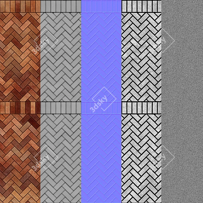 Rustic Red American Brick 03: Authentic Industrial Texture 3D model image 7
