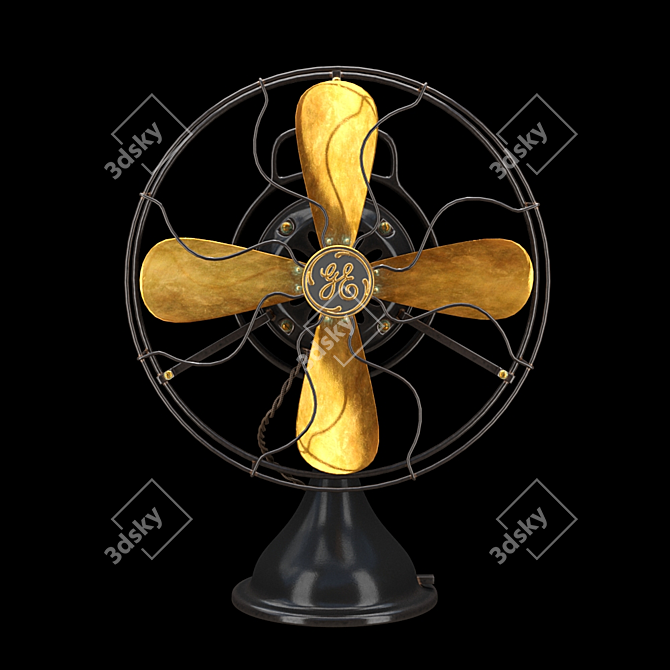 Retro American Fan 3D model image 3