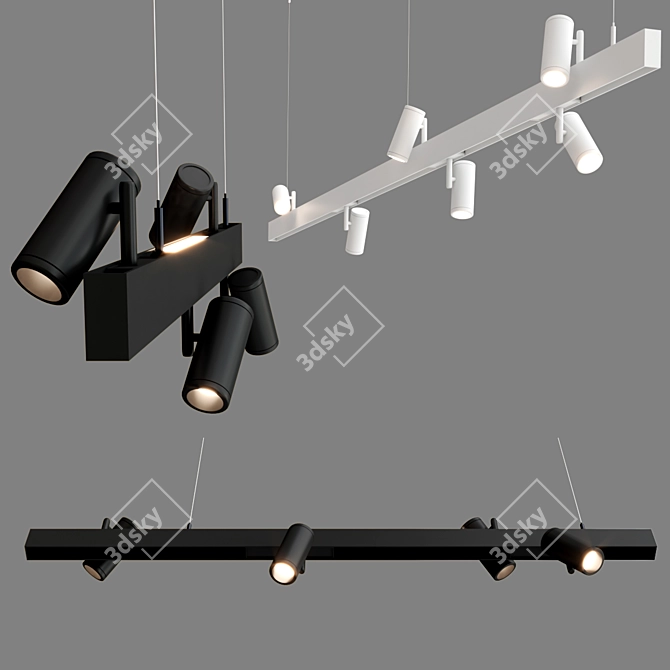 Modular Pista Suspension: Dynamic Up-Down Lighting 3D model image 2