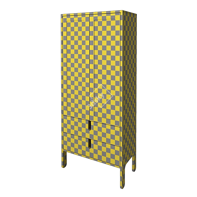 Yellow Glass Cabinet by Tenzo 3D model image 6