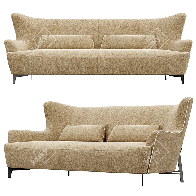  3-Seater Sofa BULL Konyshev 3D model image 2