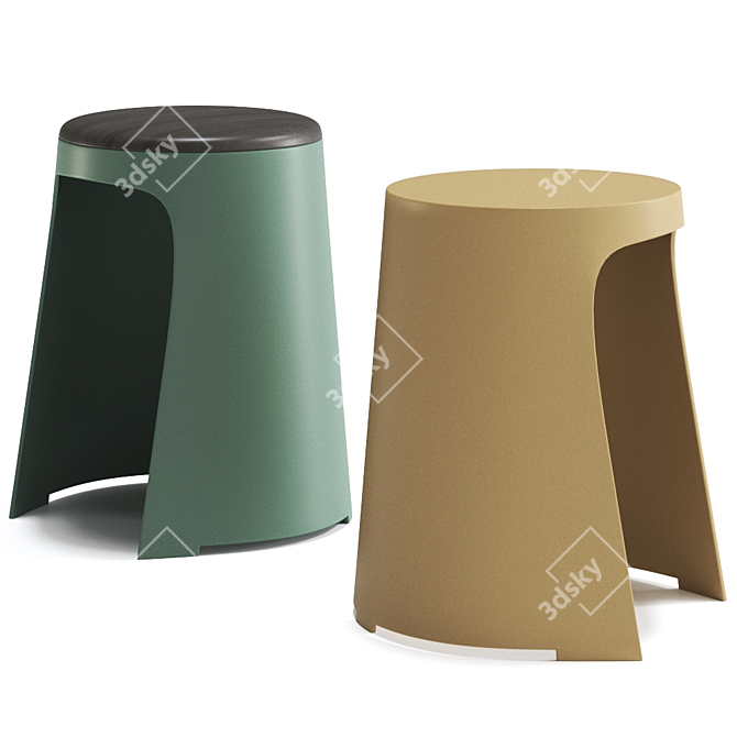 ComfortMAX Handy Stool: Integrated Cushion for Ultimate Relaxation 3D model image 2