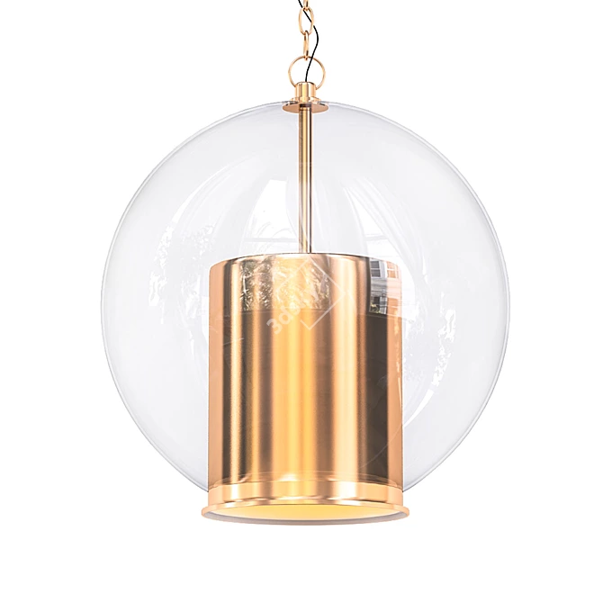 Sleek Cap & Globe Pendant 3D model image 1