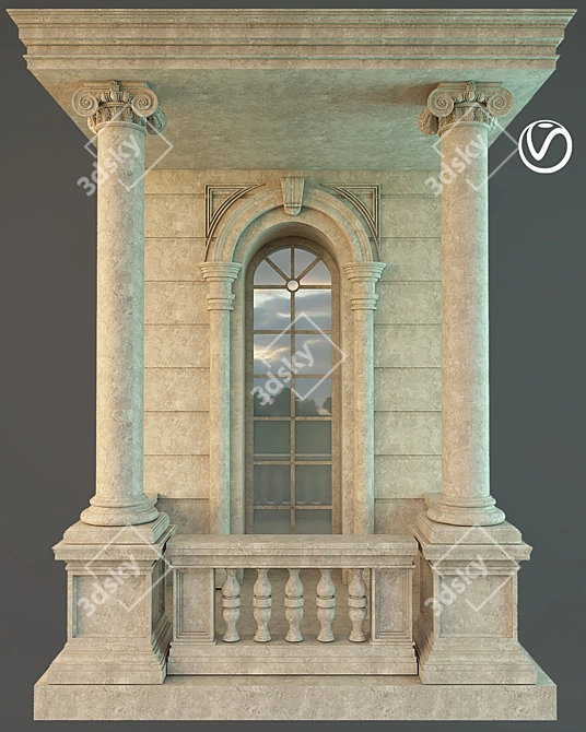 Classic Facade Accent  Classic Building Ornament 3D model image 1