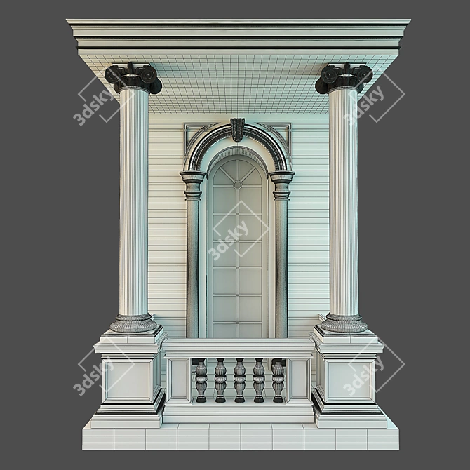 Classic Facade Accent  Classic Building Ornament 3D model image 6