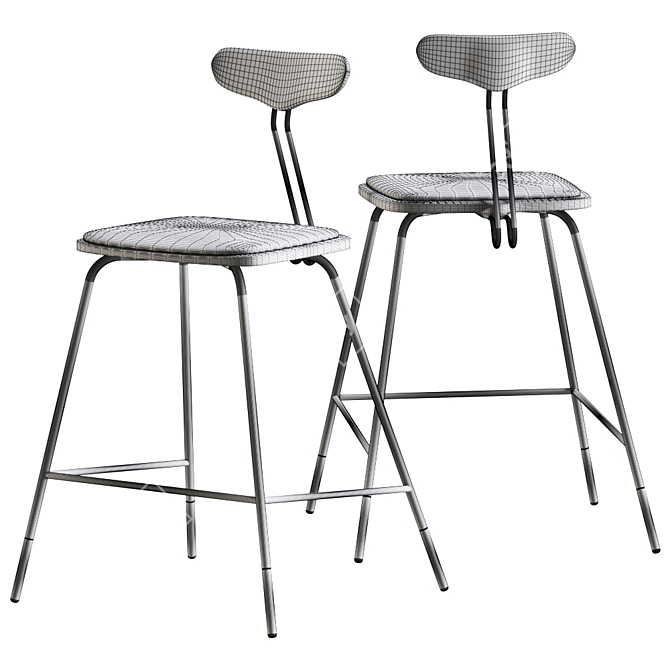 Sleek Industrial Dayton Stool 3D model image 5