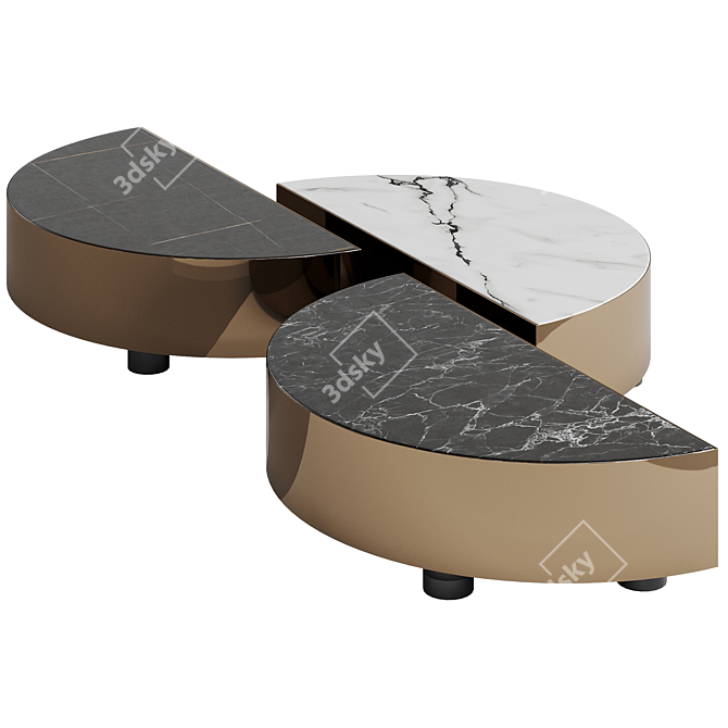 Fendi Eclipse Marble Coffee Table 3D model image 1