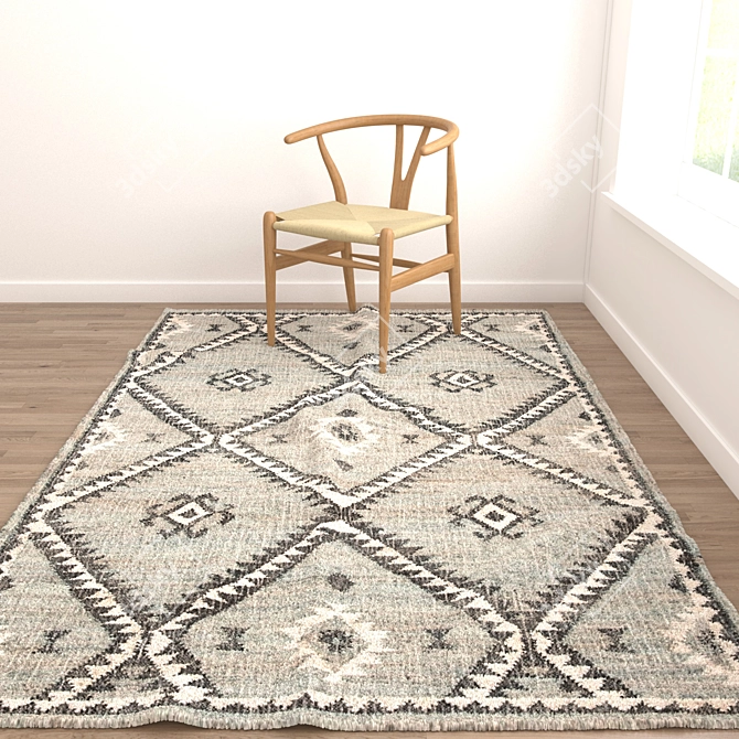 Versatile Rug Set | 8 Designer Carpets 3D model image 5