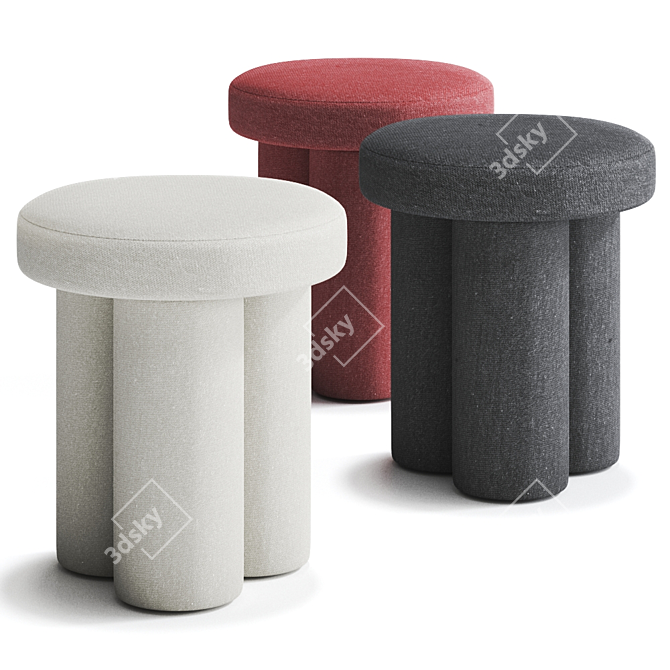 Modern Nordic BIG FOOT Stool 3D model image 1