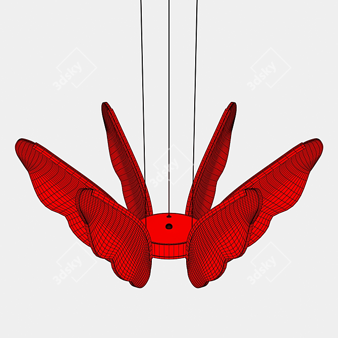 Sleek Acrylic Butterfly Pendant 3D model image 3