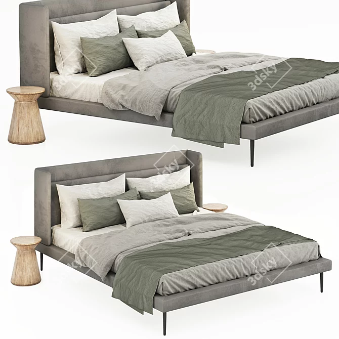 Stylish BoConcept Austin Bed 3D model image 2