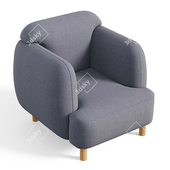 Cozy Oak Elliot Chair 3D model image 5