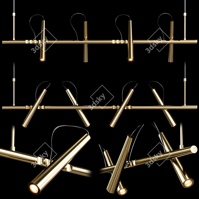 Sleek and Stylish BECKY LONG Pendant Light 3D model image 2