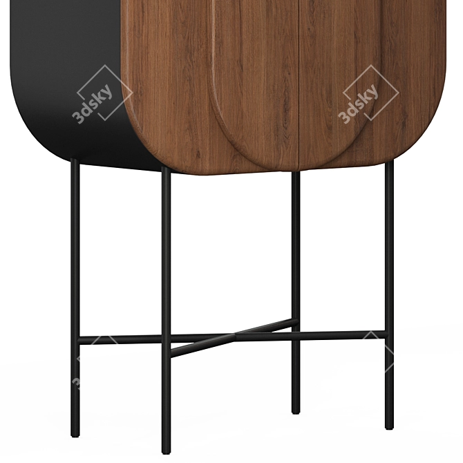 Elegant Bloom Bar Cabinet 3D model image 3