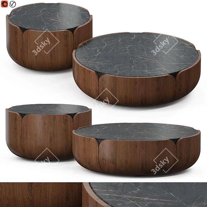 Milla & Milli Bloom Coffee Table: Elegantly Designed & Versatile 3D model image 1