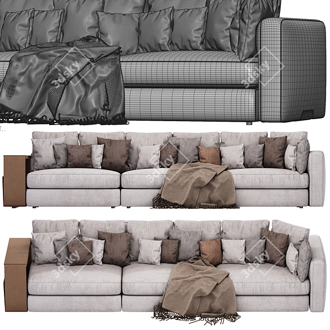 Sleek FLEXFORM Harper Sofa 3D model image 3